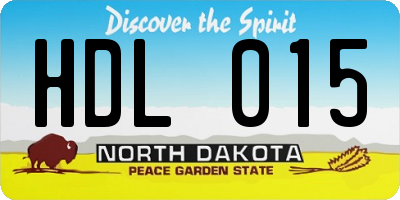 ND license plate HDL015