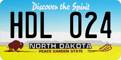 ND license plate HDL024