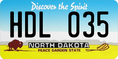 ND license plate HDL035