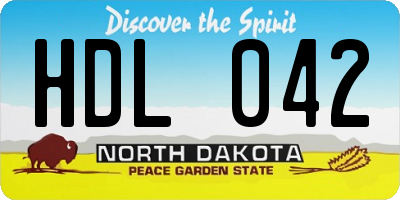 ND license plate HDL042