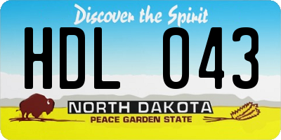 ND license plate HDL043