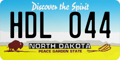 ND license plate HDL044