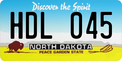ND license plate HDL045