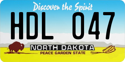 ND license plate HDL047