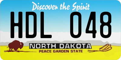ND license plate HDL048