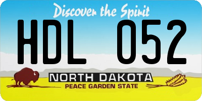 ND license plate HDL052