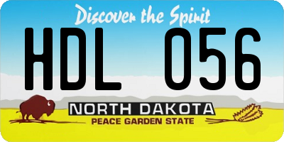 ND license plate HDL056