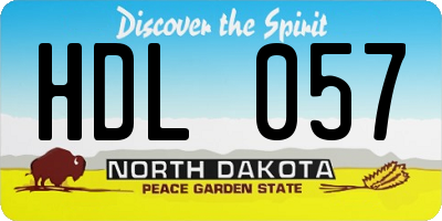 ND license plate HDL057
