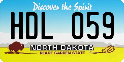 ND license plate HDL059