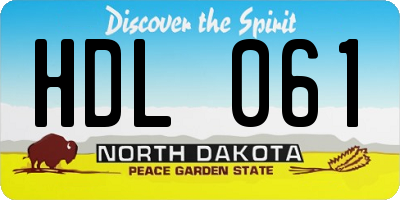 ND license plate HDL061