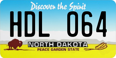 ND license plate HDL064