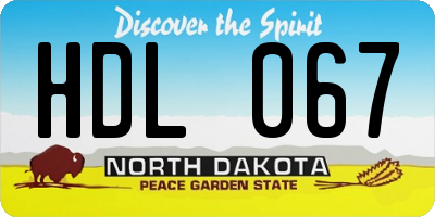 ND license plate HDL067
