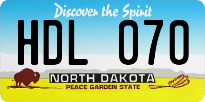 ND license plate HDL070