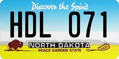 ND license plate HDL071