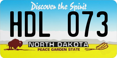 ND license plate HDL073
