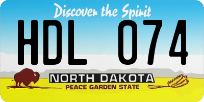 ND license plate HDL074