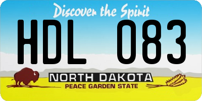 ND license plate HDL083