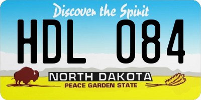 ND license plate HDL084