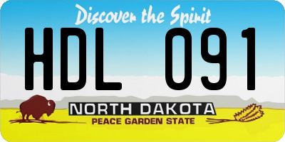 ND license plate HDL091