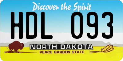 ND license plate HDL093