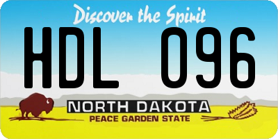 ND license plate HDL096