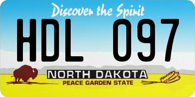 ND license plate HDL097