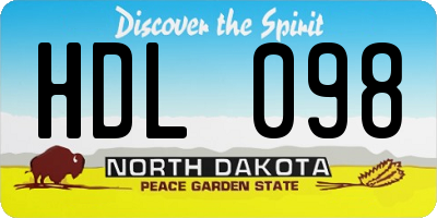 ND license plate HDL098