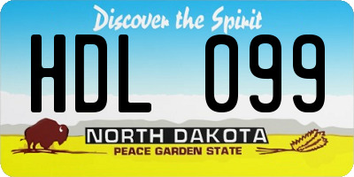 ND license plate HDL099