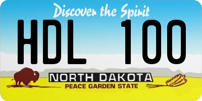 ND license plate HDL100