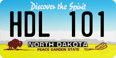 ND license plate HDL101