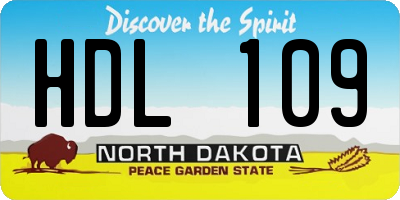 ND license plate HDL109