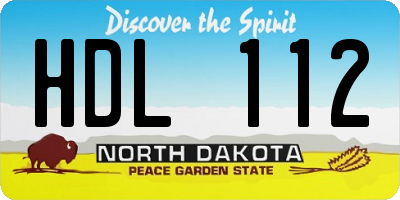 ND license plate HDL112