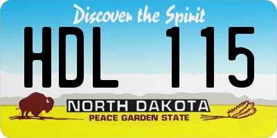 ND license plate HDL115