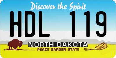 ND license plate HDL119