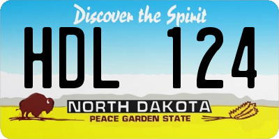 ND license plate HDL124