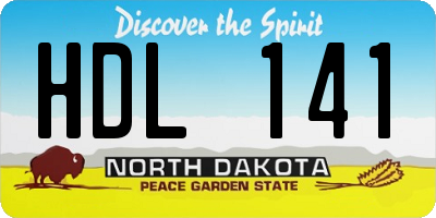 ND license plate HDL141