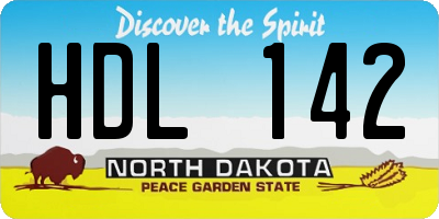 ND license plate HDL142