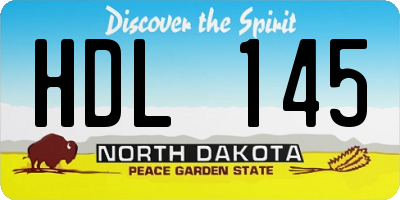 ND license plate HDL145