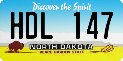 ND license plate HDL147