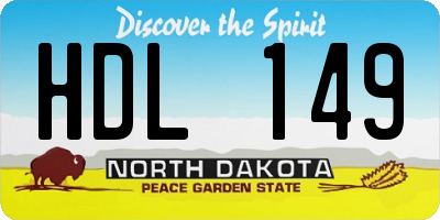ND license plate HDL149