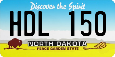 ND license plate HDL150