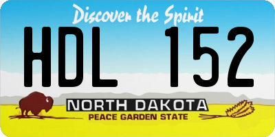 ND license plate HDL152