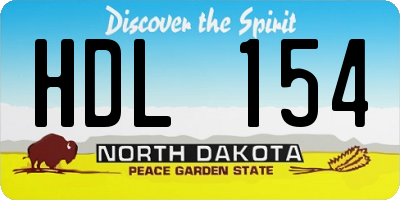 ND license plate HDL154
