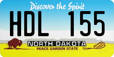 ND license plate HDL155