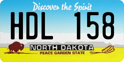 ND license plate HDL158