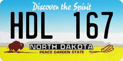ND license plate HDL167