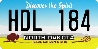 ND license plate HDL184