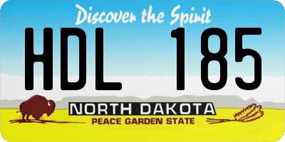 ND license plate HDL185