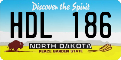 ND license plate HDL186