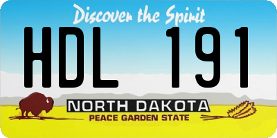 ND license plate HDL191
